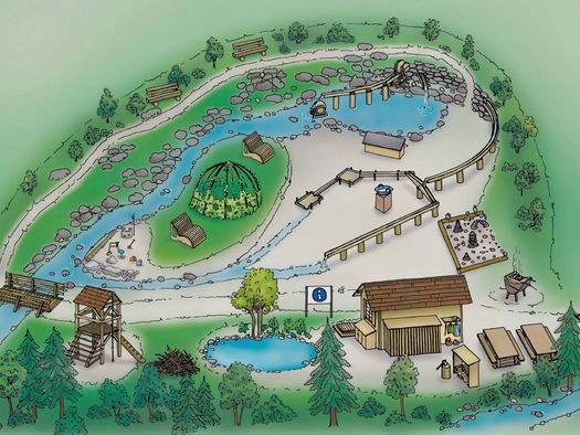 Foto Plan des Wasserspielplatzes Gwunderwasser - zum Foto