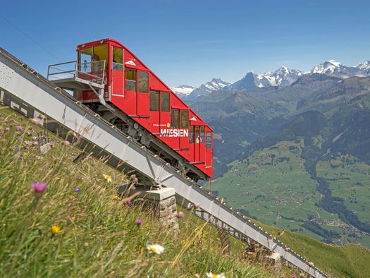 Picture The red Niesenbahn on his way to the top - to the picture