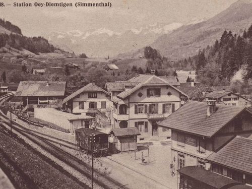 Historische Ansicht des Bahnhofs Oey-Diemtigen