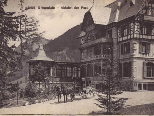 Historische Aufnahme des Grand-Hotels Grimmialp